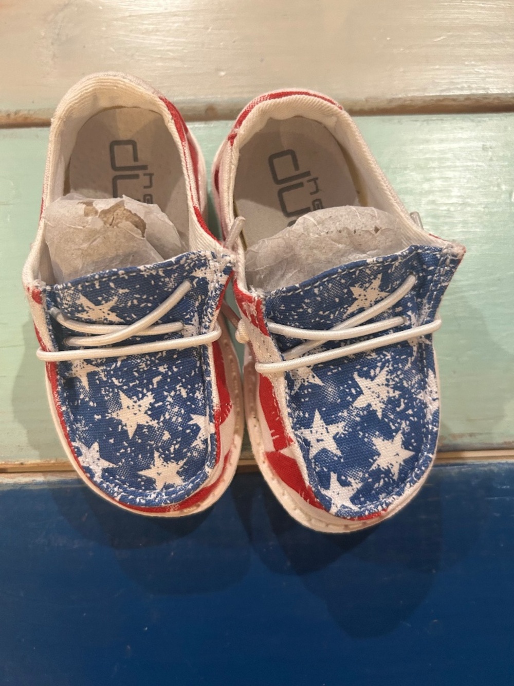 Hey Dude Wendy Toddler Star Spangled Patriotic Shoes Kids Size 5 NEW